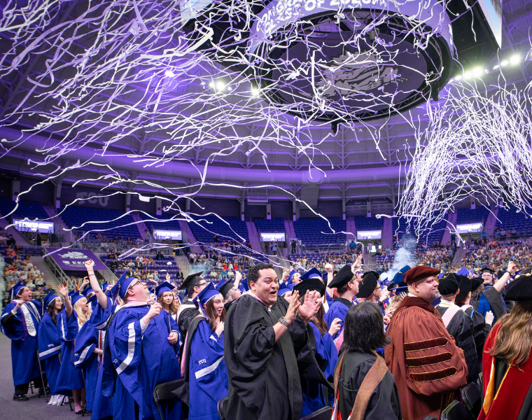 streamers at commencement