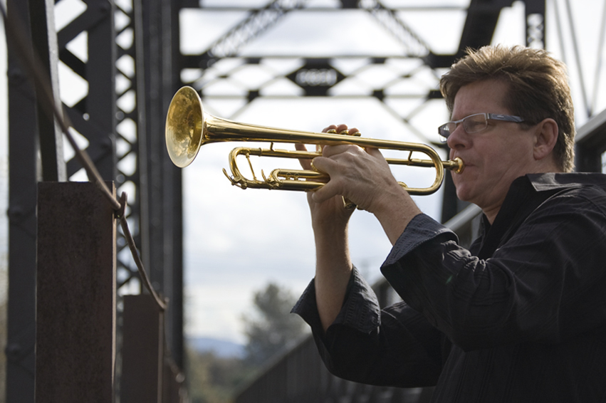 picture of guest artist Wayne Bergeron playing the trumpet